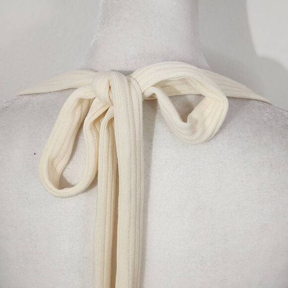 WeWoreWhat Cream Halter Crop Top Size Medium NWT Tie Neck Halter Top - Picture 4 of 11